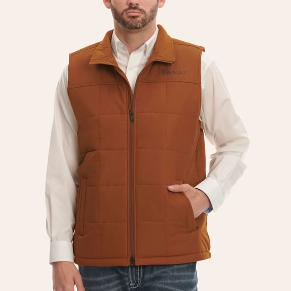 ARIAT MEN'S CRIUS ROASTED CHESTNUT INSULATED VEST NWT - Picture 1 of 4